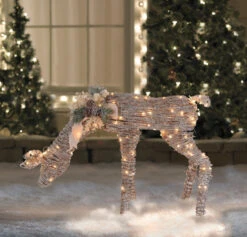 Northlight 38" LED Drinking Rattan Deer Fawn Christmas Yard Decorations -Northlight Shop 19 33739 52144.1587645272