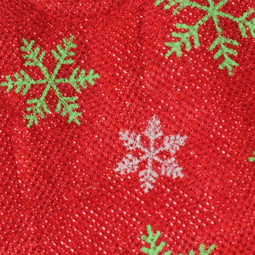 Northlight 20" Metallic Red With Green And White Snowflakes Mini Christmas Tree Skirt 4 Northlight 20" Metallic Red With Green And White Snowflakes Mini Christmas Tree Skirt - Image 2