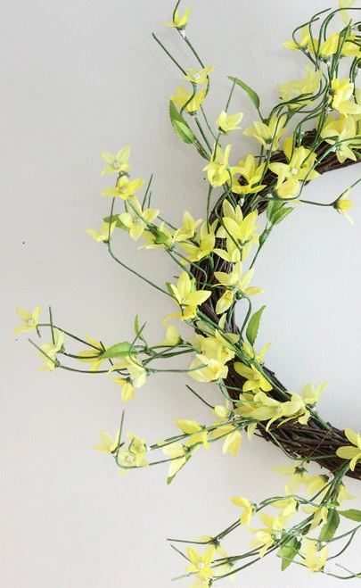 Northlight Forsythia Twig Artificial Floral Wreath, Yellow 12-Inch 5 Northlight Forsythia Twig Artificial Floral Wreath, Yellow 12-Inch - Image 3