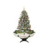 Northlight 5.5' Pre-Lit Medium Musical Snowing Artificial Christmas Tree With Umbrella Base - Blue LED Lights