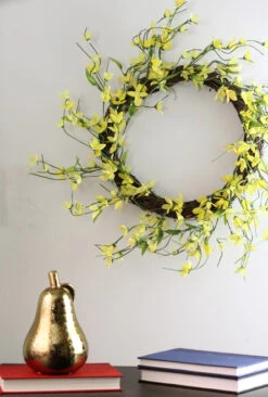 Northlight Forsythia Twig Artificial Floral Wreath, Yellow 12-Inch 9 Northlight Forsythia Twig Artificial Floral Wreath, Yellow 12-Inch -Northlight Shop 71eat1pv3ocuud1ve2tekarl6uivtkhe 05820.1588373691