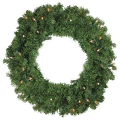 24" Pre-Lit Canadian Pine Artificial Christmas Wreath - Clear Lights