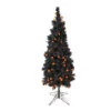 4.5' Pre-Lit Black Flocked Pencil Artificial Christmas Tree - Orange LED Lights - 30657569 -Northlight Shop allstate ytf144 bk 19013.1588397916