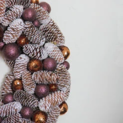 Frosted Pine Cone And Ball Ornament Artificial Christmas Wreath - 21-Inch, Unlit -Northlight Shop bboshtwylju0nkktg8erj8hjai2xdgey 18979.1588355271