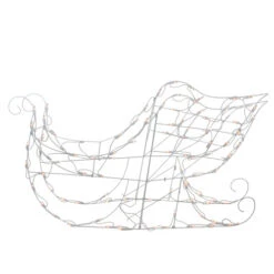 42" Lighted White Sleigh Christmas Outdoor Decor - Clear Lights