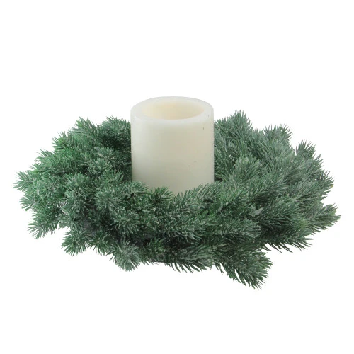Northlight Green Frosted Pine Artificial Christmas Wreath - 16-Inch, Unlit 4 Northlight Green Frosted Pine Artificial Christmas Wreath - 16-Inch, Unlit - Image 2