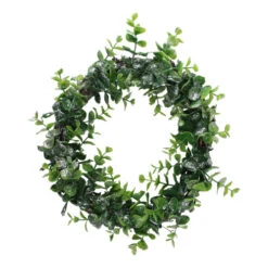 Northlight Sparkling Silver And Green Grass Decorative Artificial Christmas Wreath - 8.75-Inch, Unlit
