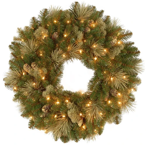 Christmas Central Pre-lit Carolina Pine Artificial Christmas Wreath, 30-Inch, Clear Lights 3 Christmas Central Pre-lit Carolina Pine Artificial Christmas Wreath, 30-Inch, Clear Lights