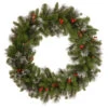Unlit Silver Bristle, Cones, Red Berries And Glitter Artificial Christmas Wreath - 30-Inch -Northlight Shop cw7e2809010e2809030we280901 22125.1664552837
