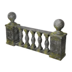 56.25" Gray And Green Classic Style Gated Landscape Section
