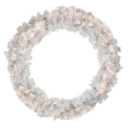 Pre-Lit White Cedar Pine Artificial Christmas Wreath - 36-Inch, Clear Lights 3 Pre-Lit White Cedar Pine Artificial Christmas Wreath - 36-Inch, Clear Lights