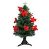 3' Pre-Lit Medium Fiber Optic Red Poinsettias Artificial Christmas Tree - Multicolor Lights -Northlight Shop dak gd 47090 64076.1588414607