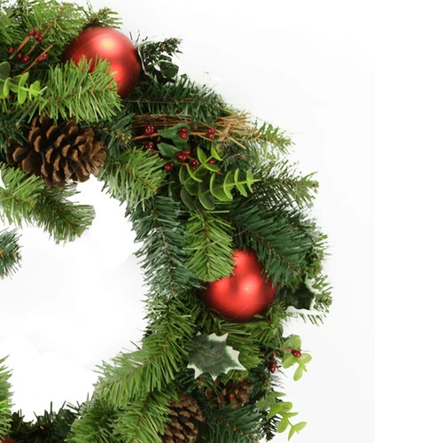 Green And Red Pine Cone And Eucalyptus Artificial Christmas Wreath - 24-Inch, Unlit 4 Green And Red Pine Cone And Eucalyptus Artificial Christmas Wreath - 24-Inch, Unlit - Image 2