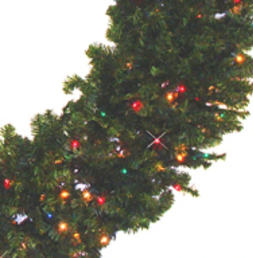 Pre-Lit Canadian Pine Artificial Christmas Wreath - 84-Inch, Multi Color Lights 5 Pre-Lit Canadian Pine Artificial Christmas Wreath - 84-Inch, Multi Color Lights - Image 3