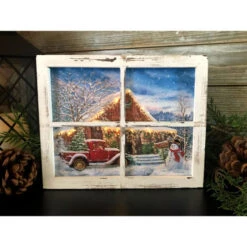 Christmas Central 10" White And Blue Lighted Country Store Christmas Rectangular Shadow Box Decoration -Northlight Shop dglow a1001 2 84495.1587645048
