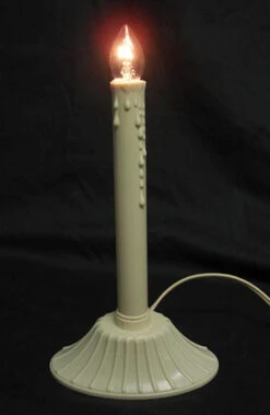 Set Of 5 White Candolier Flameless Christmas Candle Lamps 9.5"