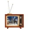 Set Of 2 Brown And Beige Classic Bluetooth Christmas Tree TV 8.50"