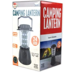 9.75" Black And Clear LED Hurricane Camping Lantern With Folding Handle
