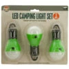 Pack Of 4 Green And White LED Hanging 3-Piece Camping Lights Sets 4.75"