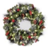 Christmas Central 24" Pre-lit Silver Bristle, Pine Cones And Red Berries Battery Operated Artificial Christmas Wreath - LED Lights -Northlight Shop dnat20cw7 306 24w b1 63748.1670489782