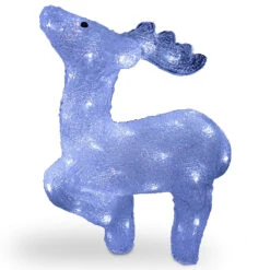 Pre-Lit Acrylic Standing Deer – 17-Inch, White LED Lights