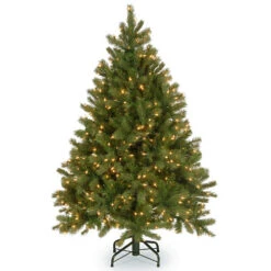 Northlight Shop 25 Christmas Central 4.5’ Pre-Lit Full Downswept Douglas Fir Artificial Christmas Tree, Clear Lights