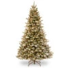 Christmas Central 7.5’ Pre-Lit Snowy Sheffield Spruce Artificial Christmas Tree, Warm White LED Lights
