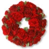 Velvet Red Rose Wreath–15-Inch, Unlit -Northlight Shop dnat20rav wl1265 1 68835.1588348953