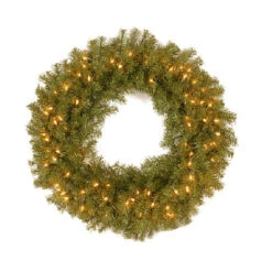 30" Pre-Lit Norwood Fir Artificial Christmas Wreath – Clear Lights