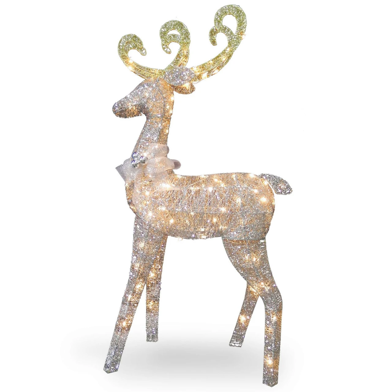 60" Pre-Lit Standing Reindeer Christmas Decoration - Clear Lights 3 60" Pre-Lit Standing Reindeer Christmas Decoration - Clear Lights