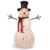 Christmas Central 60" White And Red Pre-Lit LED Snowman Outdoor Christmas Decoration
