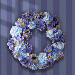 Hydrangea Flower Garden Accents Artificial Wreath - 25-Inch -Northlight Shop dnat gah30 25wb 3 03141.1646701635