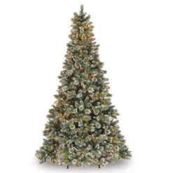9β Pre-Lit Glittery Bristle Pine Artificial Christmas Tree β Clear Lights