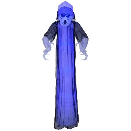 5' Blue And Black Spooky Ghost Inflatable Outdoor Halloween Decor 3 5' Blue And Black Spooky Ghost Inflatable Outdoor Halloween Decor