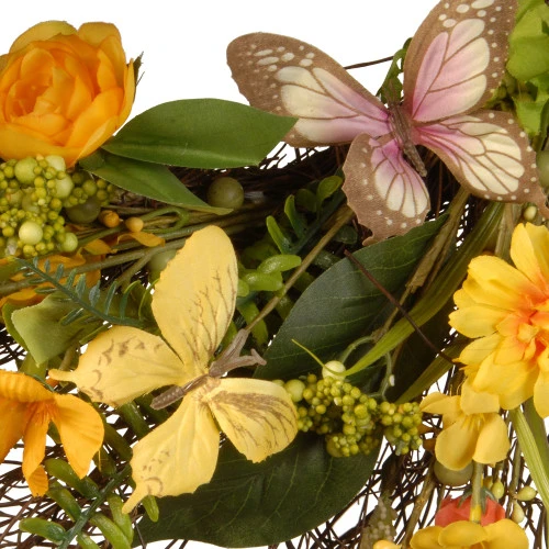 Bristle Twigs Spring Floral Wreath, Green And Yellow 24-Inch - 34246652 5 Bristle Twigs Spring Floral Wreath, Green And Yellow 24-Inch - 34246652 - Image 3