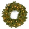 Christmas Central Pre-Lit Kincaid Spruce Artificial Christmas Wreath, 24-Inch, White LED Lights -Northlight Shop dnat kcdr 24wlo 1 85955.1631896530