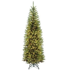 Christmas Central 7.5’ Pre-lit Kingswood Fir Slim Artificial Christmas Tree, Clear Lights