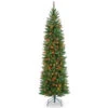 Christmas Central 7.5’ Pre-Lit Kingswood Fir Slim Artificial Christmas Tree, Multicolor Lights -Northlight Shop dnat kw7 313 75 01 17285.1664990620