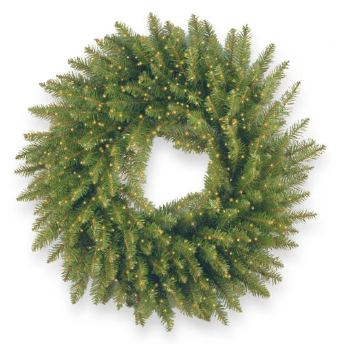 Christmas Central Pre-Lit Kingswood Fir Artificial Christmas Wreath, 24-Inch, White LED Lights 3 Christmas Central Pre-Lit Kingswood Fir Artificial Christmas Wreath, 24-Inch, White LED Lights