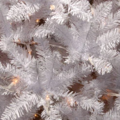 Christmas Central 7’ Pre-Lit White Kingswood Fir Pencil Artificial Christmas Tree, Clear Lights -Northlight Shop dnat kww7 300 70 3 45191.1664379666