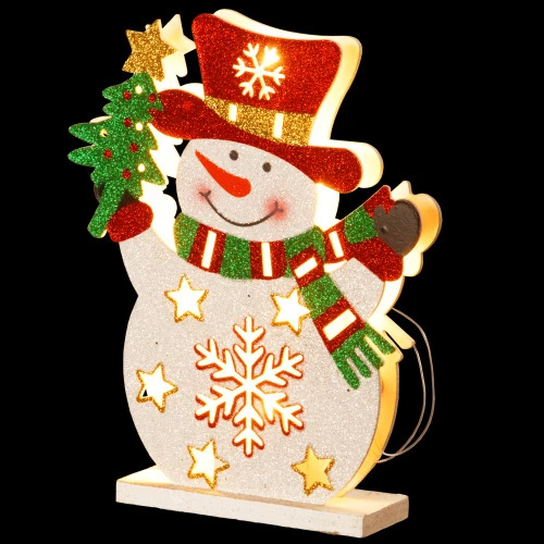 Christmas Central 11.75" Lighted Snowman With Evergreen Tree Outdoor Christmas Decoration 4 Christmas Central 11.75" Lighted Snowman With Evergreen Tree Outdoor Christmas Decoration - Image 2