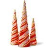 Set Of 3 Red And Beige Pre-Lit Cones Christmas Decor 39.25" -Northlight Shop dnat mztr asst 7l 01 06590.1631811751