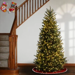 Christmas Central 9' Pre-Lit Natural Fraser Slim Fir Artificial Christmas Tree – Clear Lights -Northlight Shop dnat naffslh1 90lo 3 97868.1670489776