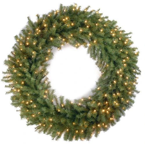 Pre-Lit Norwood Fir Artificial Christmas Wreath - 48-Inch, Warm White LED Lights 3 Pre-Lit Norwood Fir Artificial Christmas Wreath - 48-Inch, Warm White LED Lights