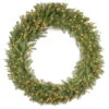 Pre-Lit Norwood Fir Artificial Christmas Wreath - 60-Inch, Warm White LED Lights