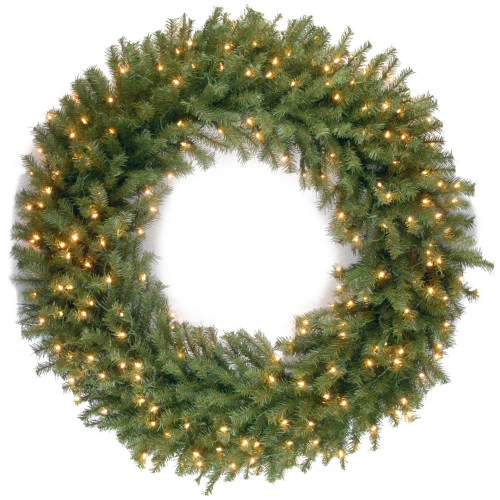 Christmas Central 48" Pre-lit Norwood Fir Artificial Christmas Wreath, Warm White LED Lights 3 Christmas Central 48" Pre-lit Norwood Fir Artificial Christmas Wreath, Warm White LED Lights