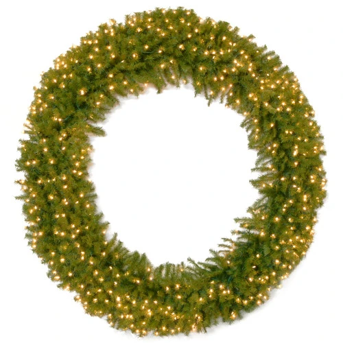 Pre-Lit Norwood Fir Artificial Christmas Wreath - 72-Inch, Clear Lights 3 Pre-Lit Norwood Fir Artificial Christmas Wreath - 72-Inch, Clear Lights