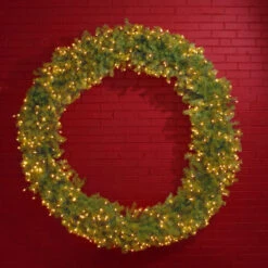 Pre-Lit Norwood Fir Artificial Christmas Wreath - 72-Inch, Clear Lights 7 Pre-Lit Norwood Fir Artificial Christmas Wreath - 72-Inch, Clear Lights -Northlight Shop dnat nf 72wlo 3 12505.1631812957