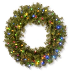 Christmas Central 30" Pre-Lit Norwood Fir Artificial Christmas Wreath, Multi-Color LED Lights