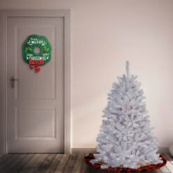 Christmas Central 4.5’ Pre-Lit North Valley White Spruce Artificial Christmas Tree, Clear Lights -Northlight Shop dnat nrvw7 302 45 3 61398.1664726381